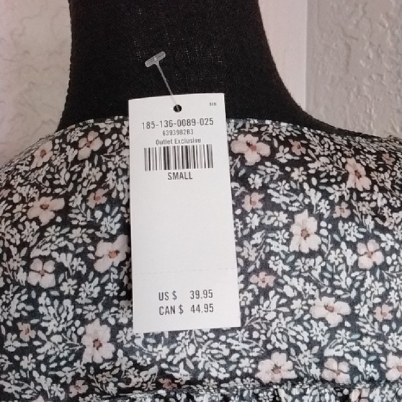 Abercrombie & Fitch Pink Gray Tie Front Blouse - Picture 5 of 8